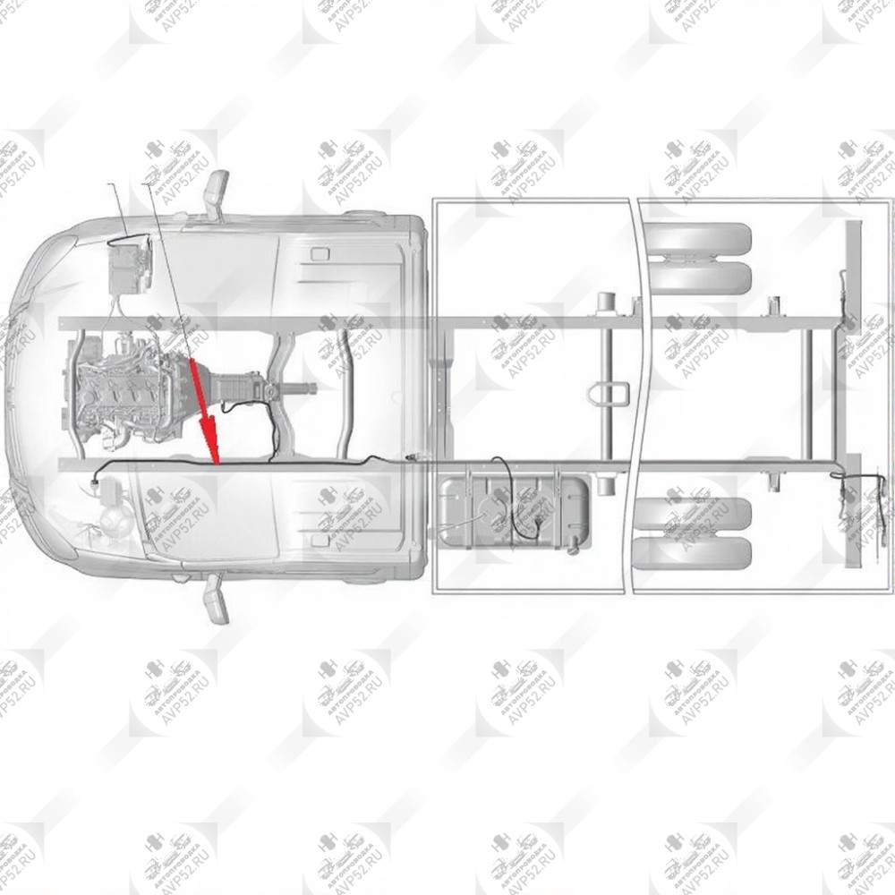 Жгут по раме (задний) дв.Cummins, Газель-некст (борт) c 06.2014г. (байонет штырьевой)