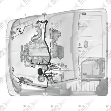 Жгут моторн отсека Газон-Некст, дв.ЯМЗ-534, c 08.2014г. с вых. на п/туманки