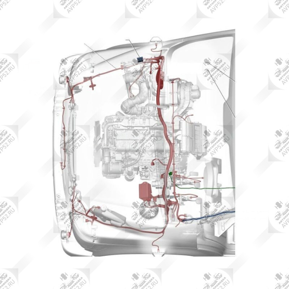 Жгут моторн отсека Газон-Некст, дв.ЯМЗ-534, c 10.2018г. с вых. на п/туманки